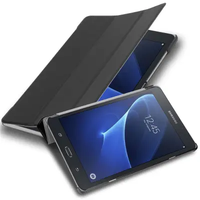 Ohišje tablete Cadorabo, združljiv s Samsungom v satenasti črni barvi - ultra tanek zaščitni pokrov brez samodejnega zbujanja in funkcije stojala