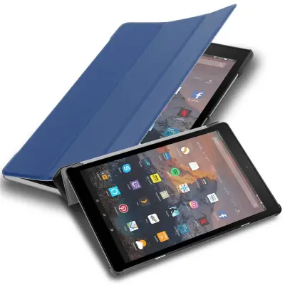 Cadorabo tablični ohišje, združljiv s Kindle v Jersey Tarmno Blue - Ultra Tanka zaščitna prevleka z samodejno budnostjo in stojalo funkcijo