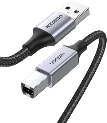 Ugreen tiskalniški kabel USB 2.0 tipa B USB kabel USB A v USB B združljiv s HP, Canon, Epson, Lexmark, Dell, Brother (5m)