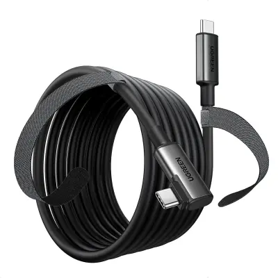 Ugreen kotni USB-C 60W kabel združljiv z Oculus Quest 2/ Pico 4 in PC/Steam VR, za slušalke VR in igranje, 5M