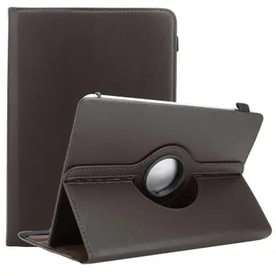 Cadorabo tablični ohišje, združljiv z ODYS v rjavi barvi - 360 stopinj Faux Leather Protective Cover z funkcijo stojala in elastičnim pasom