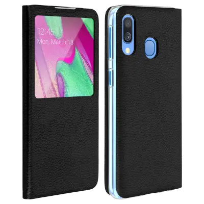 Zašcitna prevleka z okencem - crna str. Samsung Galaxy A40