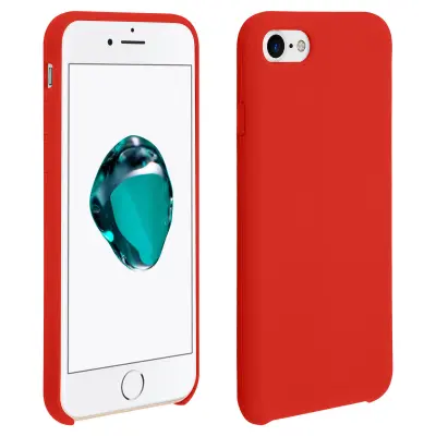 Silikonska zašcitna lupina, zakljucek Soft-Touch - rdeca str. Apple iPhone SE 2022, 2020 in iPhone 8, 7