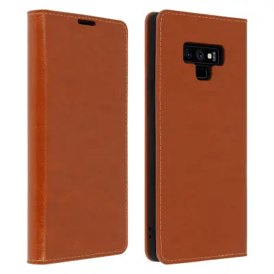 Usnjena folija z držalom za video, Camel str. Samsung Galaxy Note 9