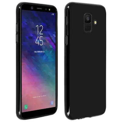 Zašcitni etui iz silikonskega gela, mat efekt Crna str. Samsung Galaxy A6