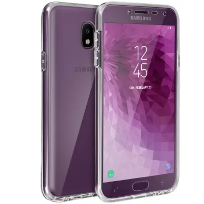 Vgrajena zašcitna lupina: prilagodljiva sprednja in toga zadnja stran - ultra prozorna str. Samsung Galaxy J4