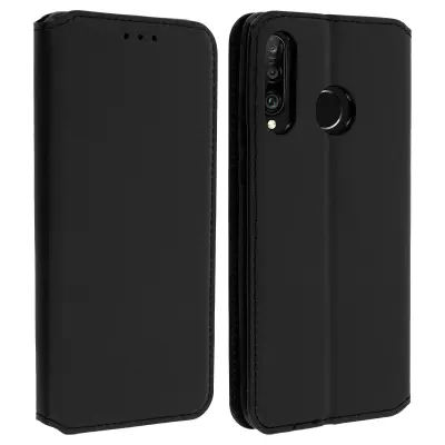Folio Cover Držalo za kartice in stojalo za video - crna str. Huawei P30 Lite