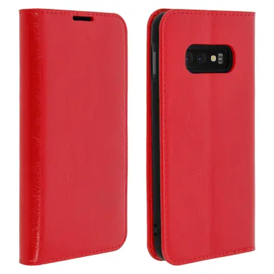 Folio torbica denarnica s stojalom za video iz pravega usnja - rdeca str. Samsung Galaxy S10e