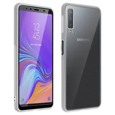 Popolna 360° zašcita: Transparent soft shell film iz kaljenega stekla 9H str. Samsung Galaxy A7 2018