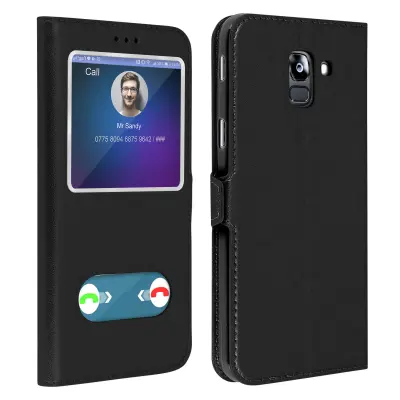 Dvojna zašcitna torbica z ucinkom teksture - crna str. Samsung Galaxy J6