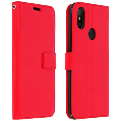 Denarnica Folio Case stojalo za video, serija Vintage - rdeca str. Xiaomi Mi A2