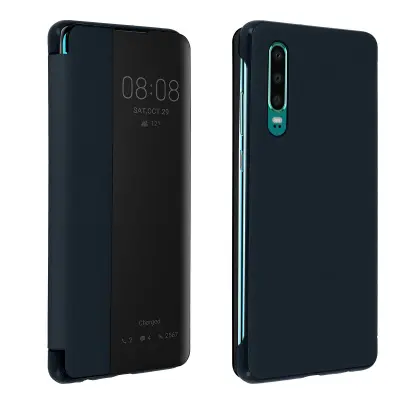 Zašcitna torbica z velikim okencem - polnocno modra str. Huawei P30