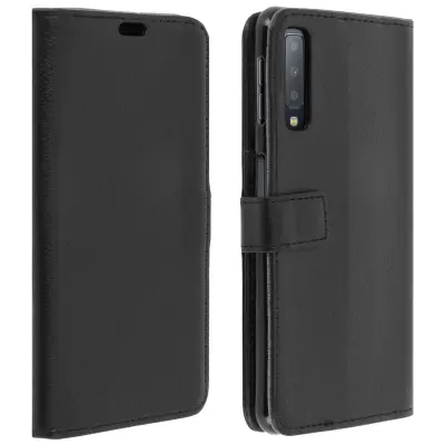 Folio etui za denarnico in stojalo za video, zrnat ucinek - crna str. Samsung Galaxy A7 2018