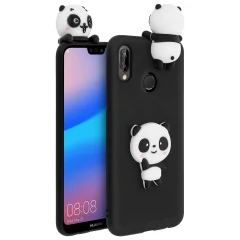 Zašcitna torbica 3D Panda Design, prožna in odporna - crna str. Huawei P20 Lite