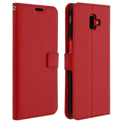 Denarnica Folio Case stojalo za video, serija Vintage - rdeca str. Samsung Galaxy J6 Plus