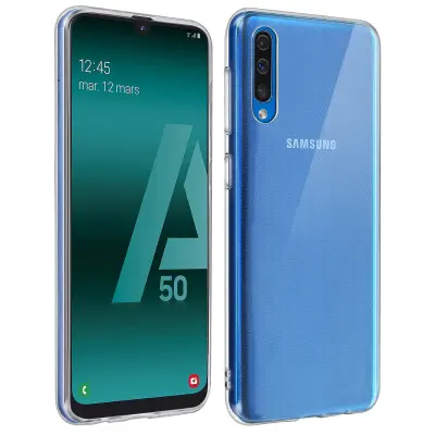 Zašcitni etui iz silikonskega gela, tanek in odporen - prozoren str. Samsung Galaxy A50