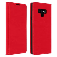 Usnjena preklopna torbica s podporo za video, rdeca str. Samsung Galaxy Note 9