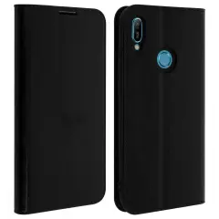 Folio torbica denarnica s stojalom za video iz pravega usnja - crna str. Huawei Y6 2019 in Honor 8A