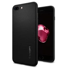 Izjemno odporen ovitek iz silikonskega gela, mat in mrežast ucinek Liquid Air by Spigen - crn str. Apple iPhone 8 Plus in 7 Plus