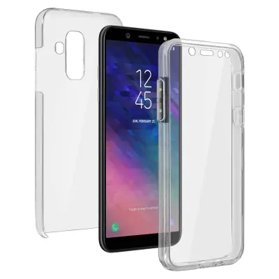 Izjemno prozorna trda sprednja in zadnja integrirana zašcitna torbica str. Samsung Galaxy A6 Plus