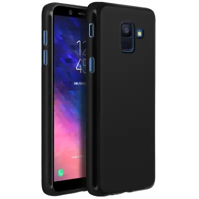 Zašcitni etui iz silikonskega gela, mat efekt Crna str. Samsung Galaxy J6