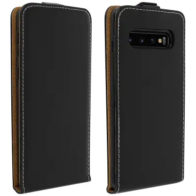 Vertikalna preklopna torbica Držalo za kartice, teksturiran ucinek - crna str. Samsung Galaxy S10