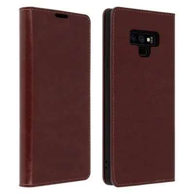 Usnjena folija z držalom za video, rjava str. Samsung Galaxy Note 9