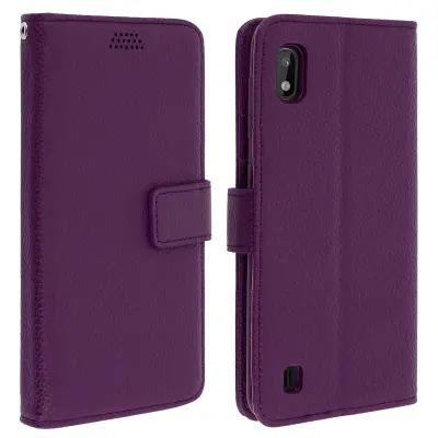 Folio Case Držalo za kartice in stojalo za video, zrnat ucinek - vijolicna str. Samsung Galaxy A10