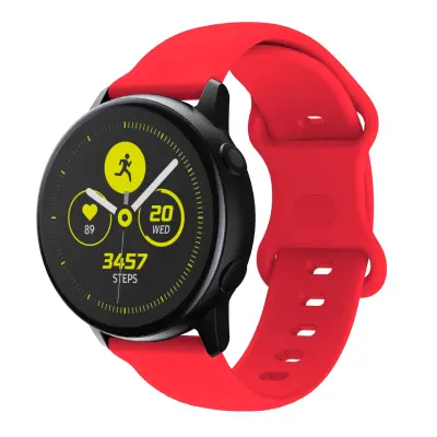 Cadorabo silikonski zapestni pas 22 mm, združljiv s Samsung Galaxy Gear S3/Gear 2 v rdeči barvi - nadomestni jermen za Huawei Watch GT za Watch 2 Pro