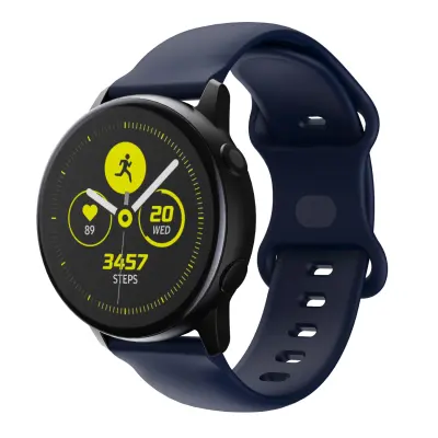 Cadorabo silikonski zapestni pas 20 mm, združljiv s Samsung Galaxy Watch 42 mm/3/4/5/šport v modrem - nadomestni jermen za Huawei Watch 2 za Nokia Ste