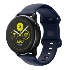 Cadorabo silikonski zapestni pas 20 mm, združljiv s Samsung Galaxy Watch 42 mm / 3/4 / 5 / šport v modrem - nadomestni jermen za Huawei Watch 2 za Nokia Steel za LG Watch Sport za Pepple 2 i