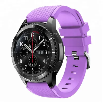 Cadorabo TPU zapestni pas s kovinsko zaponko 20mm združljivo s Samsung Galaxy Watch 42 mm/3 /4 /5 v vijolični - nadomestni SRAP za Huawei Watch 2 za N