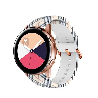 Cadorabo silikonski zapestni pas 20mm združljiv s Samsung Galaxy Watch 42 mm/3/4/5 v tiskanem oblikovanju kartice - nadomestni trak za Huawei Watch 2