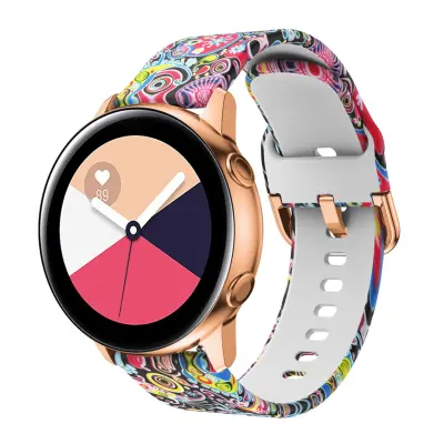 Cadorabo silikonski zapestni pas 20mm združljiv s Samsung Galaxy Watch 42 mm/3/4/5 v tiskanem oblikovanju barvite oblike - nadomestni trak za Huawei W