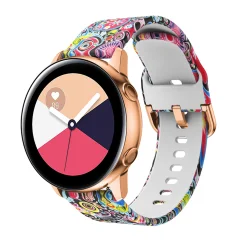 Cadorabo silikonski zapestni pas 20 mm združljiv s Samsung Galaxy Watch 42 mm / 3/4/5 v tiskanem oblikovanju barvite oblike - nadomestni trak za Huawei Watch 2 za Nokia Steel for LG Watch Sp