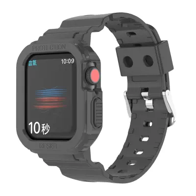 Cadorabo TPU zapestni pas, združljiv z Apple Watch (serija 7/8) 41 mm, (SE/serija 4 /5 /6) 40mm in (serija 1/2/3) 38mm v črni barvi - nadomestni trak,
