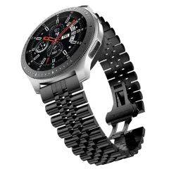 Cadorabo iz nerjavečega jekla za zapestnico 20 mm združljiv s Samsung Galaxy Watch 42 mm / 3/4/5 v črni barvi - nadomestni jermen za Huawei Watch 2 za Nokia Steel za LG Watch Sport za Pepple