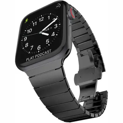 CADORABO Apple Watch (serija 7/8) 41 mm, (SE/serija 4 /5 /6) 40mm in (serija 1/2/3) 38mm v črni barvi - nadomestni jermen, primeren za vašo p