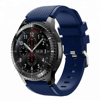Cadorabo TPU zapestni pas s kovinsko zaponko 20mm združljivo s Samsung Galaxy Watch 42 mm/3 /4 /5 v modri barvi - nadomestni SRAP za Huawei Watch 2 za