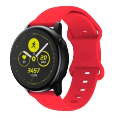 Cadorabo silikonski zapestni pas 20 mm, združljiv s Samsung Galaxy Watch 42 mm / 3 /4 /5 / šport v rdečem - nadomestni jermen za Huawei Watch 2 za Nokia Steel za LG Watch Sport za Pepple 2 i