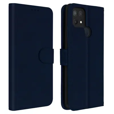 Folio Case Oppo A15 z držalom za kartico - modra