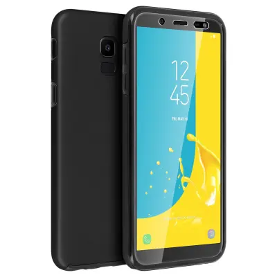 Integrirana zašcitna lupina: prožna sprednja in toga zadnja stran - mat crna str. Samsung Galaxy J6