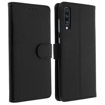 Folio Case Samsung Galaxy A70 z držalom za kartico - Crna