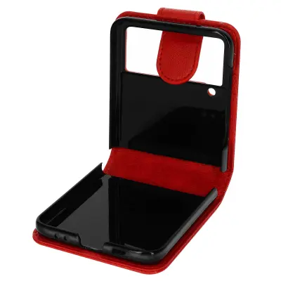 Folio Case Samsung Galaxy Z Flip 4 z držalom za kartico - rdeca