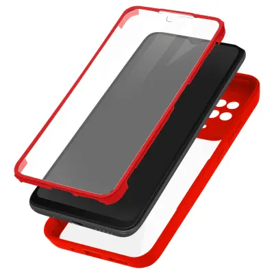 Ovitek Xiaomi Redmi 10C, zadnji del iz pleksiglasa z Rdec obrobo