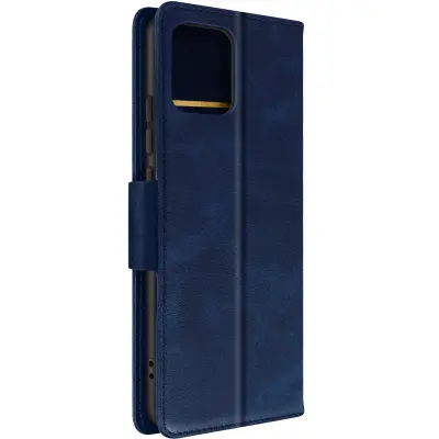 Etui za Motorola Edge 40 Pro Wallet Series Bara iz mehkega usnja, polnocno modra