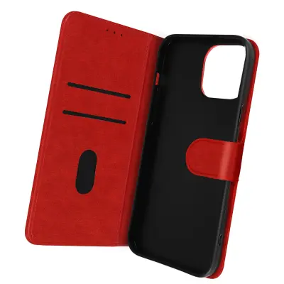 Folio Case iPhone 14 Pro Max z držalom za kartico - rdeca