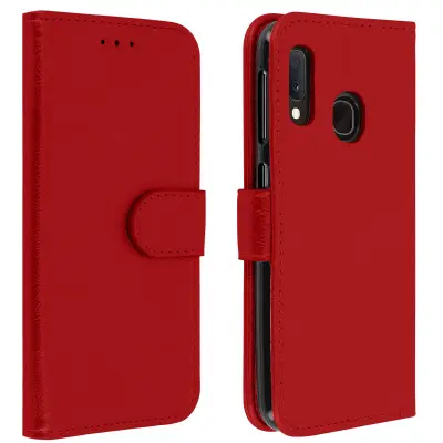 Folio Case Samsung Galaxy A20e z držalom za kartico - rdeca