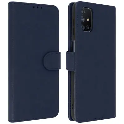 Folio Case Samsung Galaxy M51 z držalom za kartico - modra