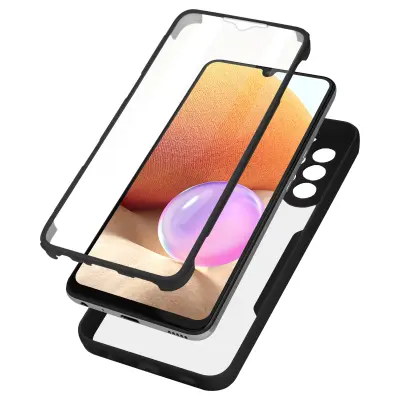 Ovitek Samsung Galaxy A32 4G, zadnji del iz pleksiglasa z crno obrobo